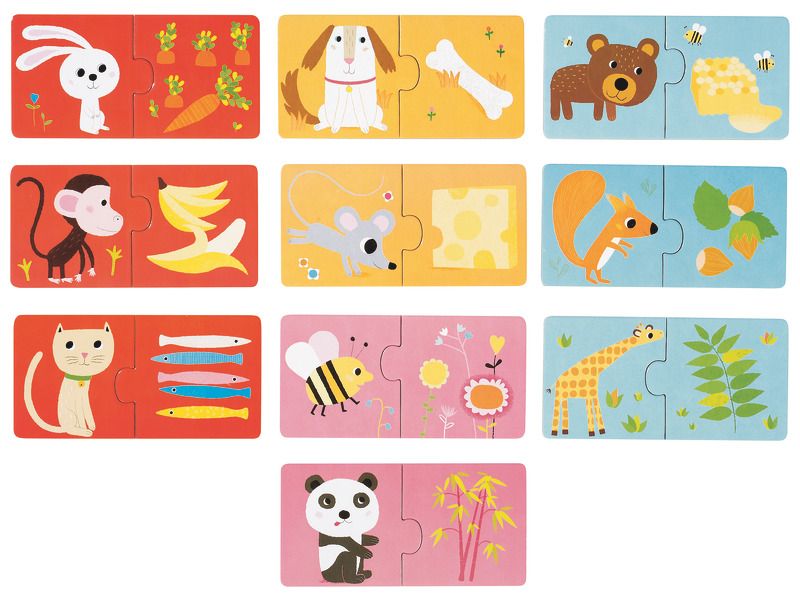 Duo Puzzle Tiere Und Ihr Futter
