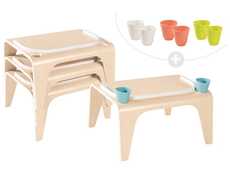 SET AUS 4 BODEN-ARBEITSTISCHEN