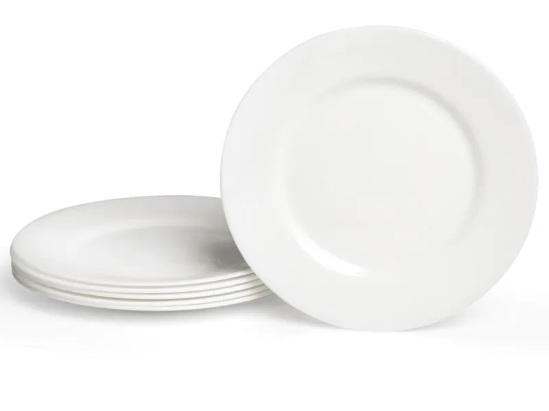 GESCHIRR AUS HARTGLAS WEISS Flache Teller