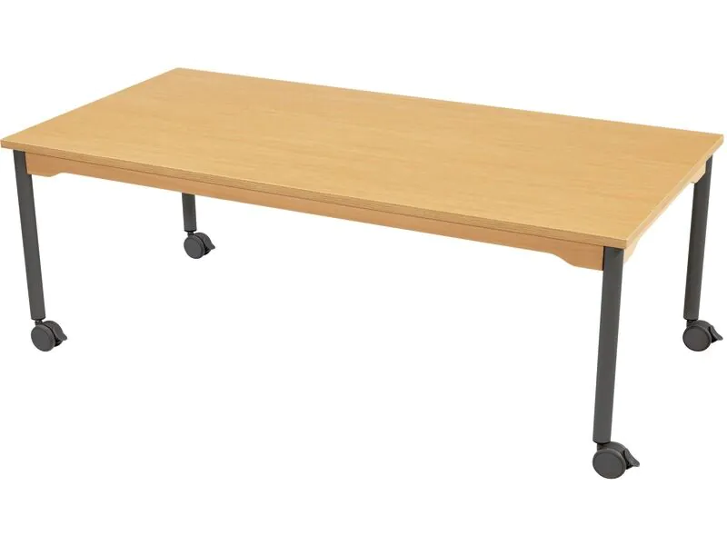 TISCH MIT SCHALLDÄMPFENDER TISCHPLATTE - BEINE MIT ROLLEN - Rechteckig 160 x 80 cm