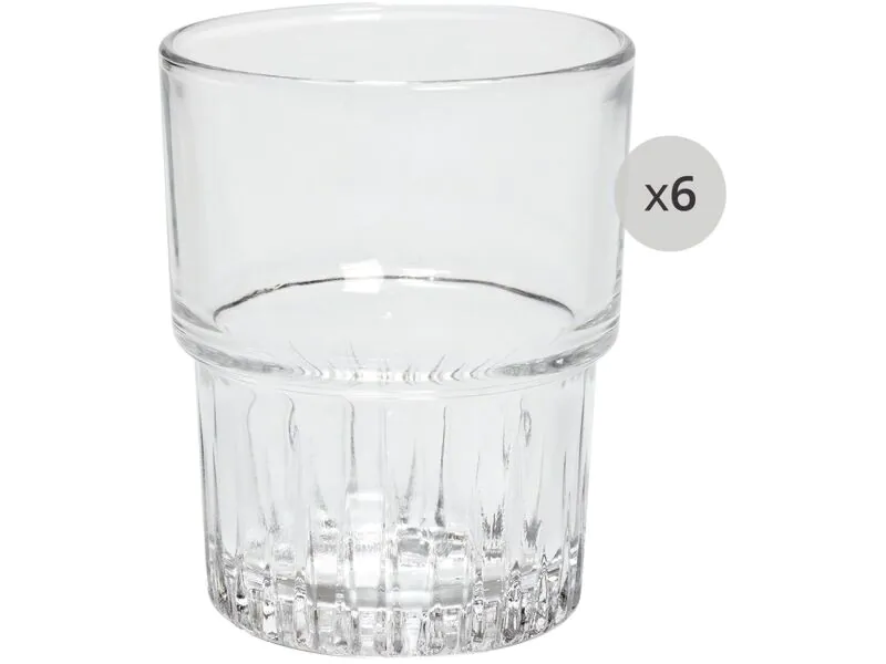 GESCHIRR AUS DURALEX-HARTGLAS Stapelbare Gläser 16 cl