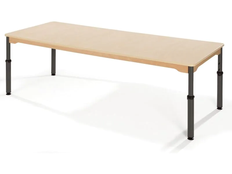 Tisch mit LAMINIERTER Tischplatte 200 x 80 Beine aus Metall 4-fach höhenverstellbar